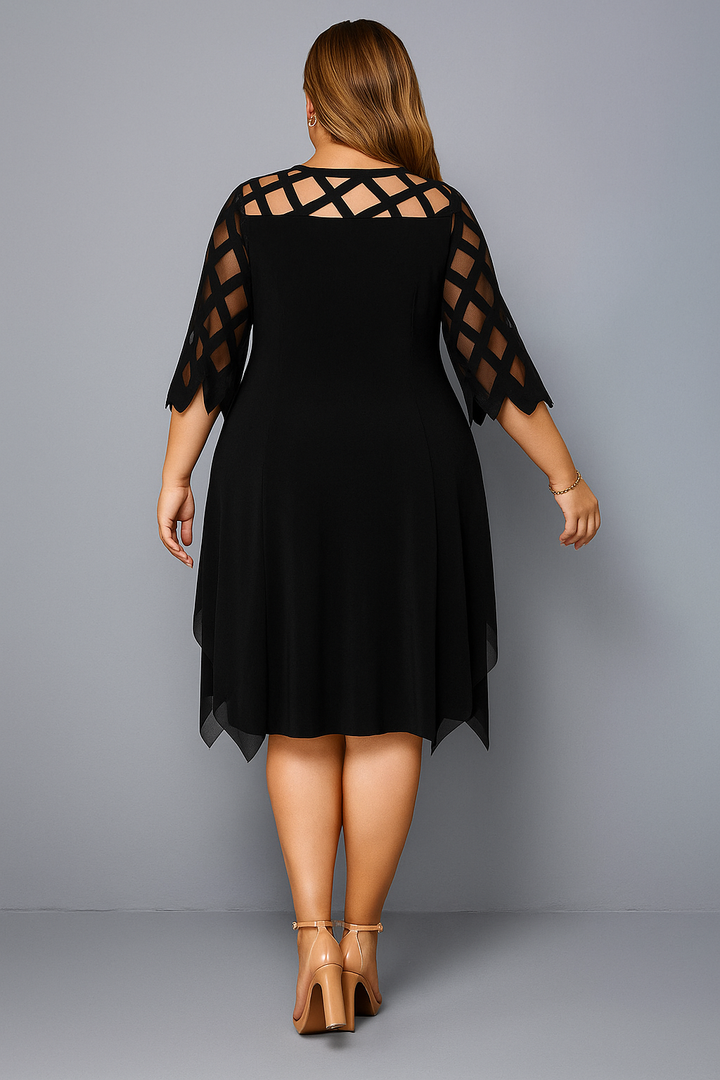 The Talia | Elegant Lace Sleeve Tummy Covering Dress