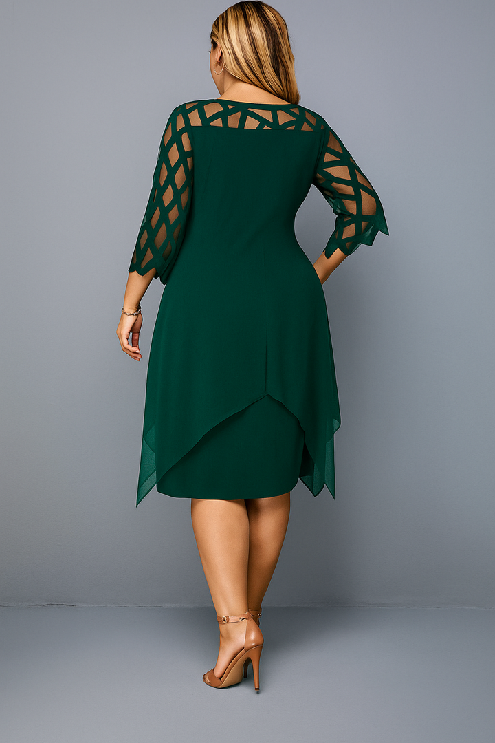 The Talia | Elegant Lace Sleeve Tummy Covering Dress