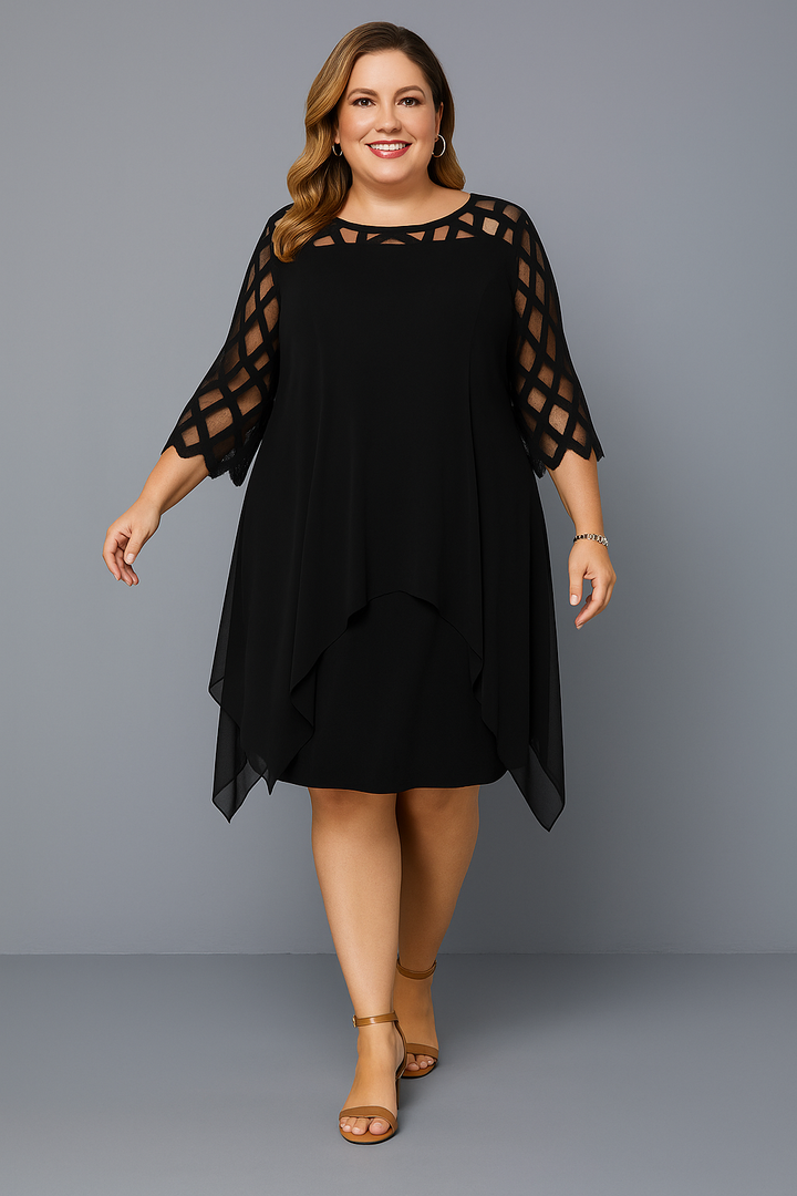 The Talia | Elegant Lace Sleeve Tummy Covering Dress